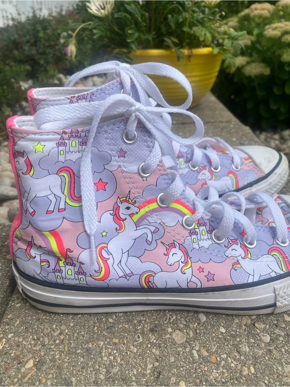 Converse Kids Pink Rainbow Unicorn High-Top Sneakers